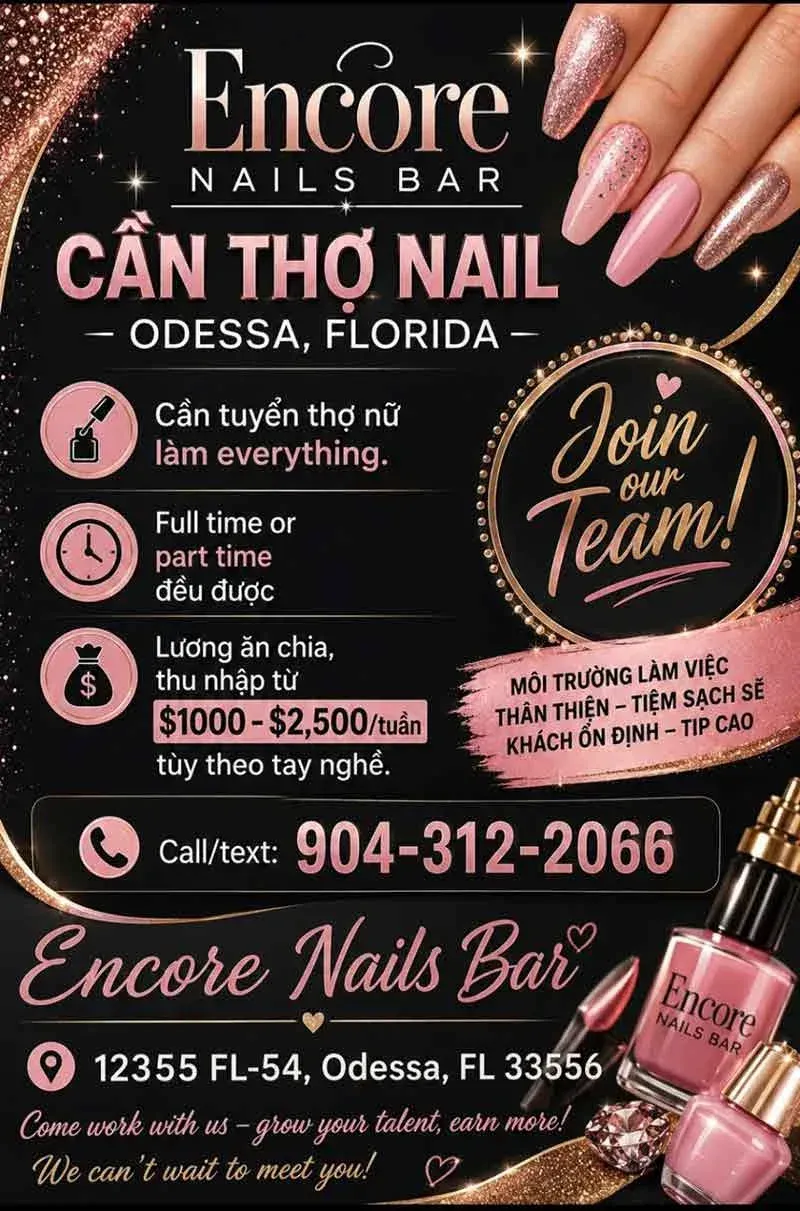 Cần Thợ Nails Cho Tiệm Ở Odessa, Florida - Everything